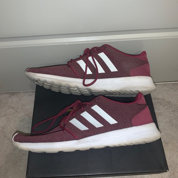Adidas Women’s Cloudfoam Burgundy Shoes Size 8.5 - Picture 2 of 5